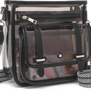 Clear Purse, PVC Clear Crossbody Bags for Women Heavy Duty Transparent Bag for S